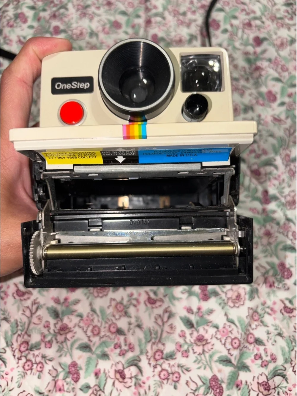 Vintage Polaroid OneStep SX-70 Land Camera Rainbow Stripe Instant Film Untested